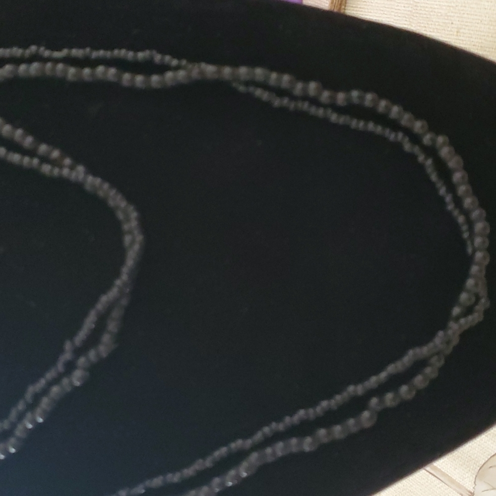 SET OF 2(34in each)BLACK BEADS NECKLACES